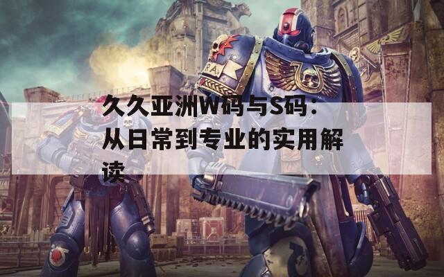 久久亚洲W码与S码：从日常到专业的实用解读